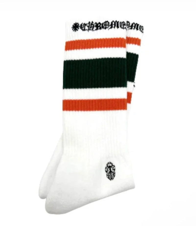 Chrome Hearts Sport Sock Single Pair White Orange Green