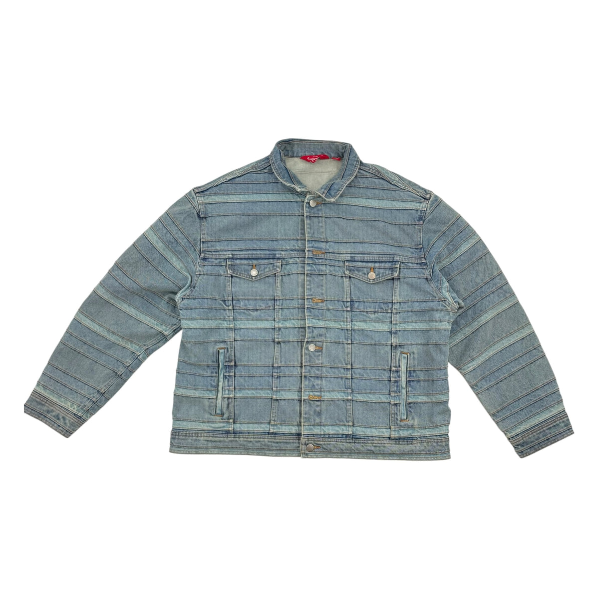 Supreme Layered Denim Trucker Jacket Washed Blue