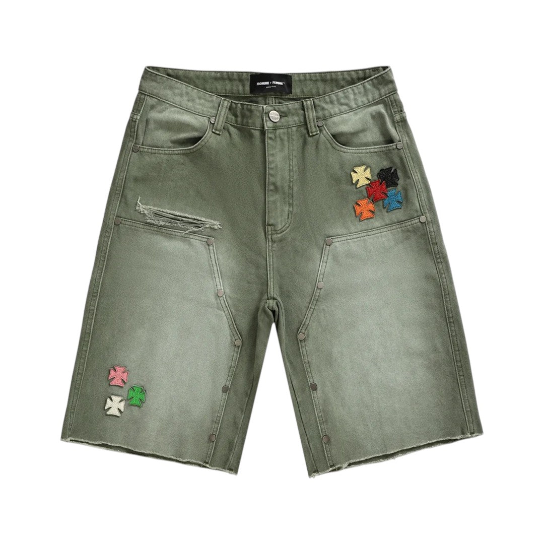Homme + Femme Iron Crest Shorts Green