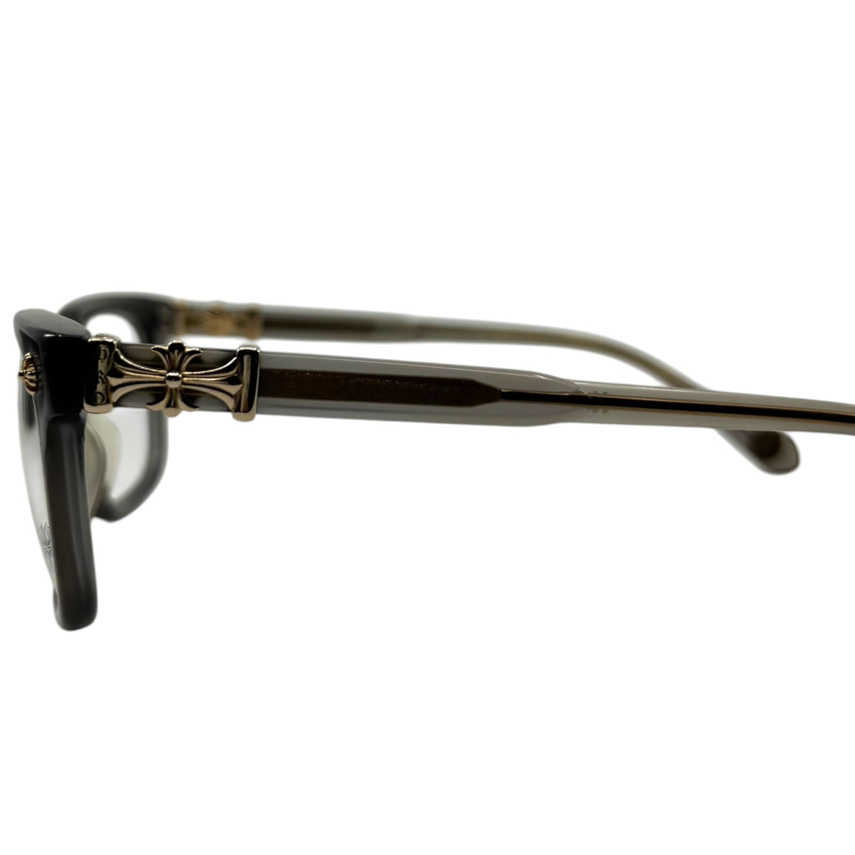 Chrome Hearts Cox Ucker Glasses Matte Grey With Gold Accents