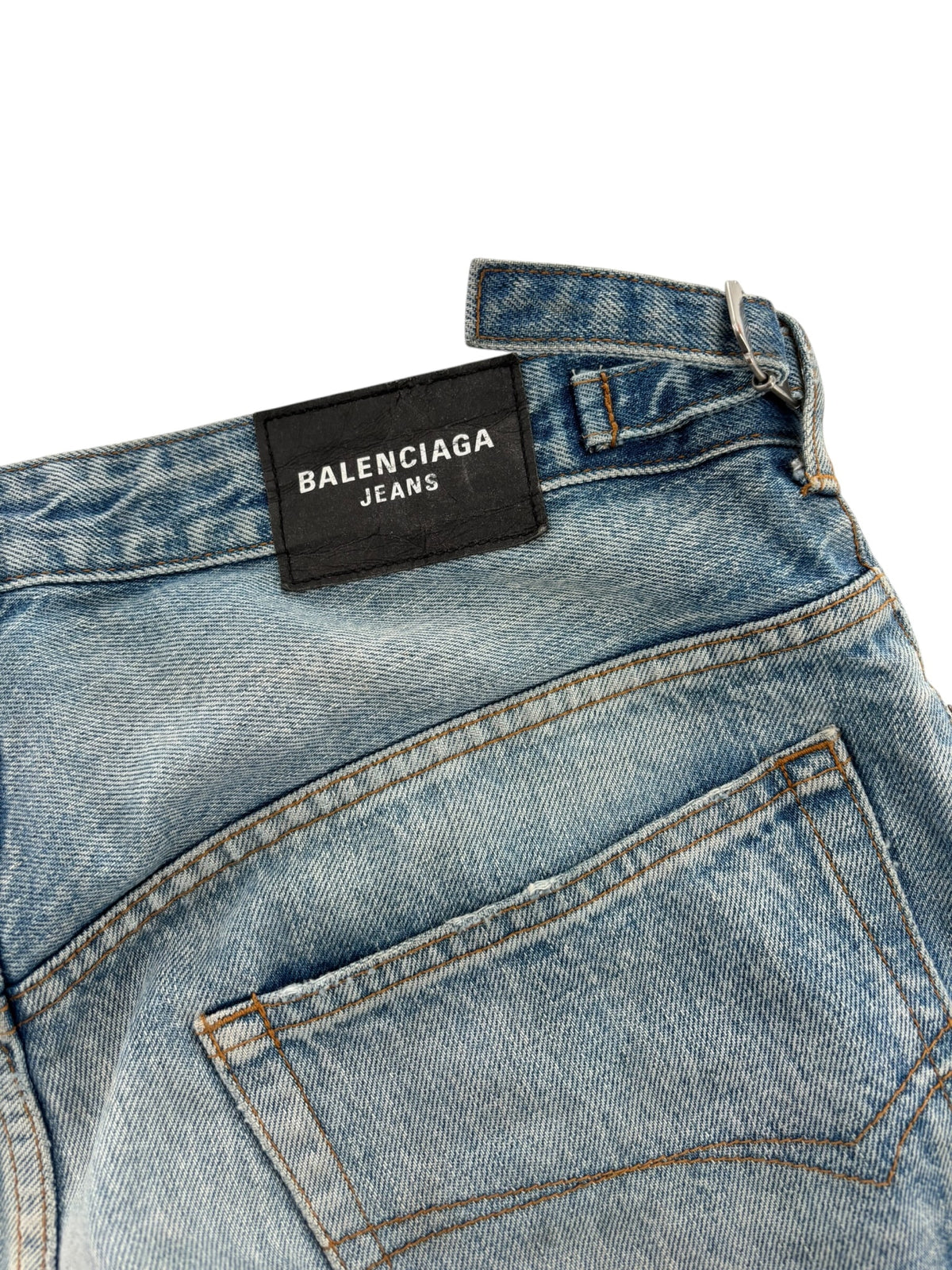 Balenciaga Destroyed Skater Jeans Blue