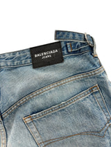 Balenciaga Destroyed Skater Jeans Blue