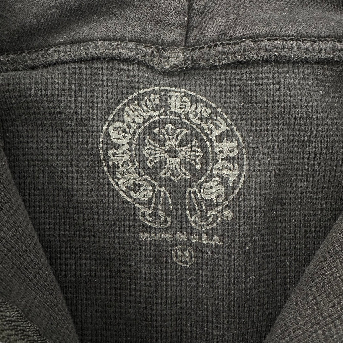 Chrome Hearts Scroll Logo Thermal Zip-Up Hoodie Black