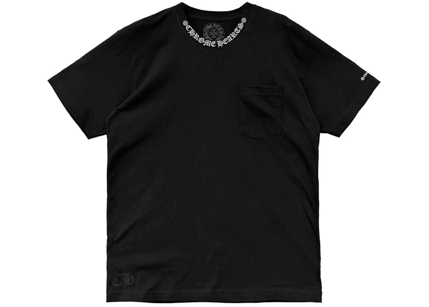 Chrome Hearts Short Sleeve Pocket Crew T-shirt Black - Lightly Worn