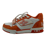Louis Vuitton Trainer Low Velcro Strap Orange Monogram Denim