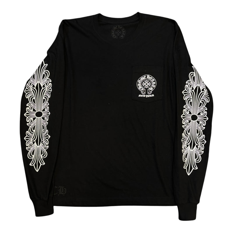 Chrome Hearts New York Floral Horseshoe L/S Tee Black