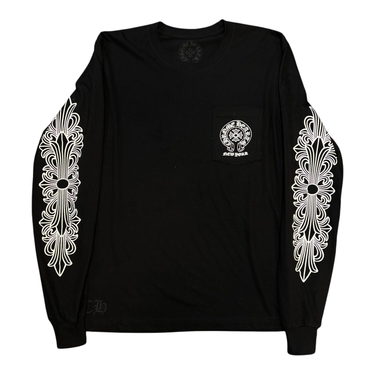 Chrome Hearts New York Floral Horseshoe L/S Tee Black