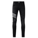 Amiri Varsity Logo Jeans Black