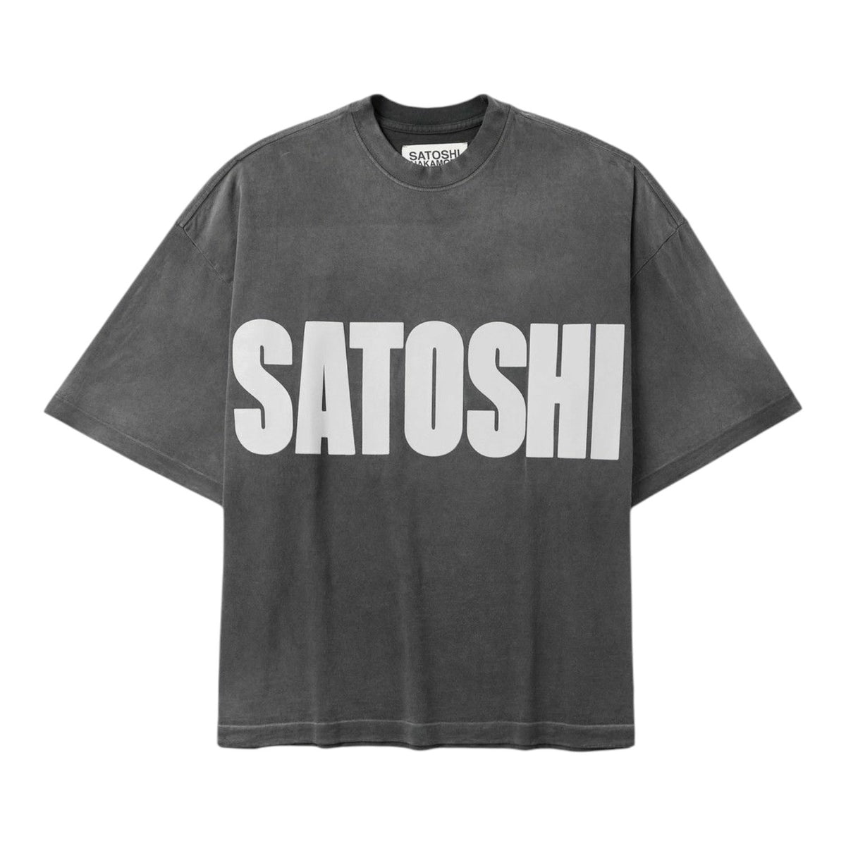 Satoshi Nakamoto Impact Oversized Logo Tee Grey