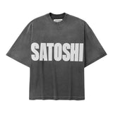 Satoshi Nakamoto Impact Oversized Logo Tee Grey