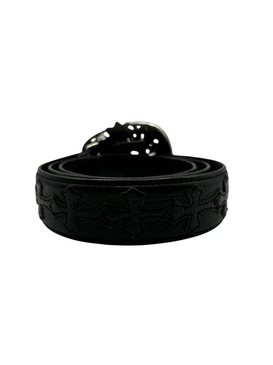 Chrome Hearts Cemetary Cross Patch Belt "Black"