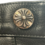 Chrome Hearts Fleur Knee Leather Carpenter Pants Black