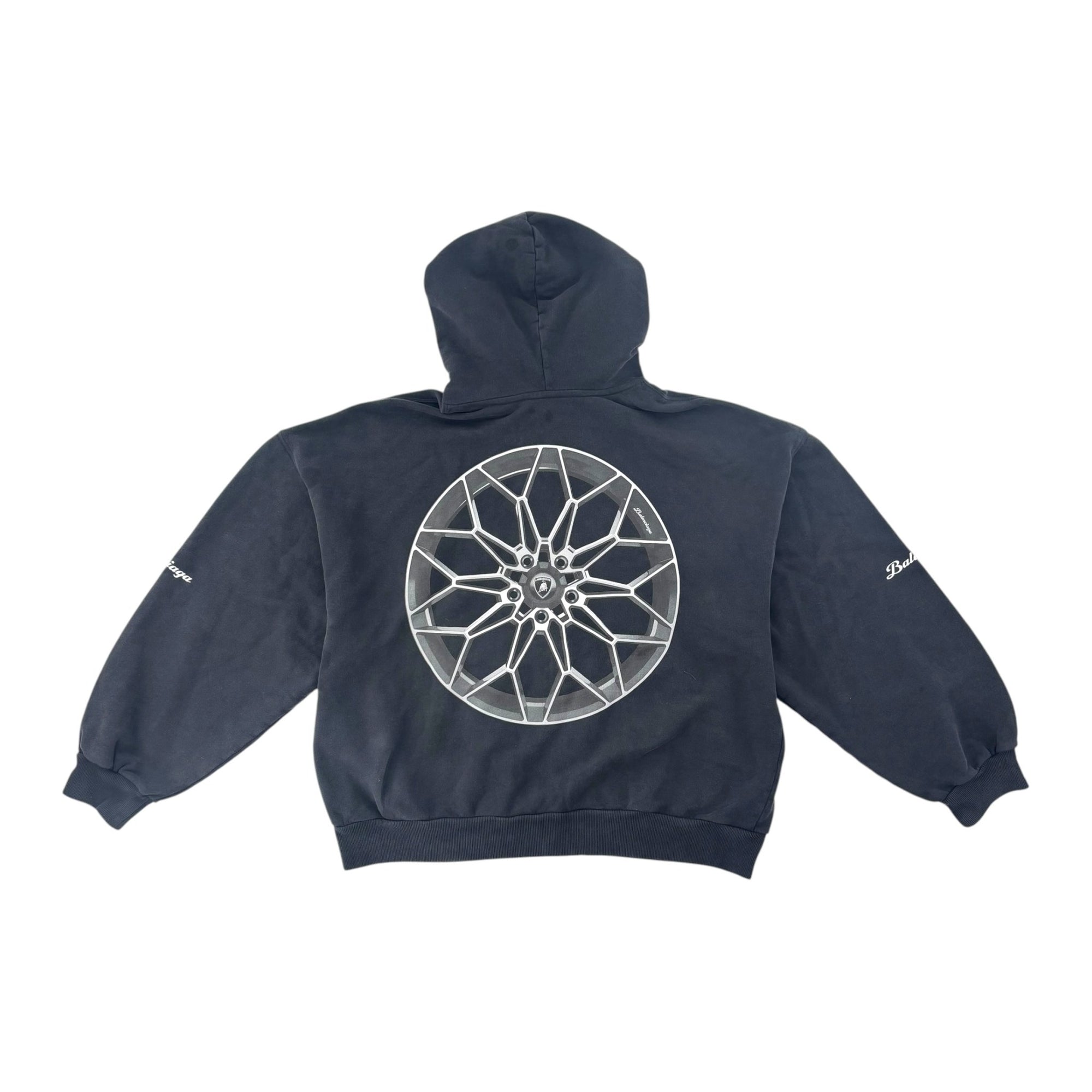 Balenciaga Automobil Lamborghini Zip-Up Small Fit Hoodie Faded