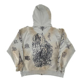 Balenciaga Tattoo Zip Up Hoodie White