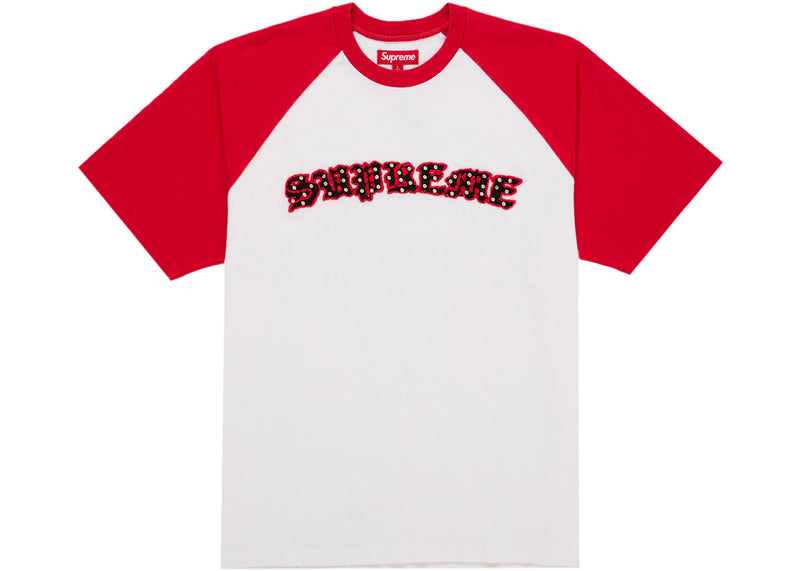Supreme Rhinestone Raglan S/S Top White