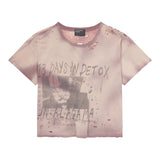ERD 13 Days in Detox Distressed Tee Pink