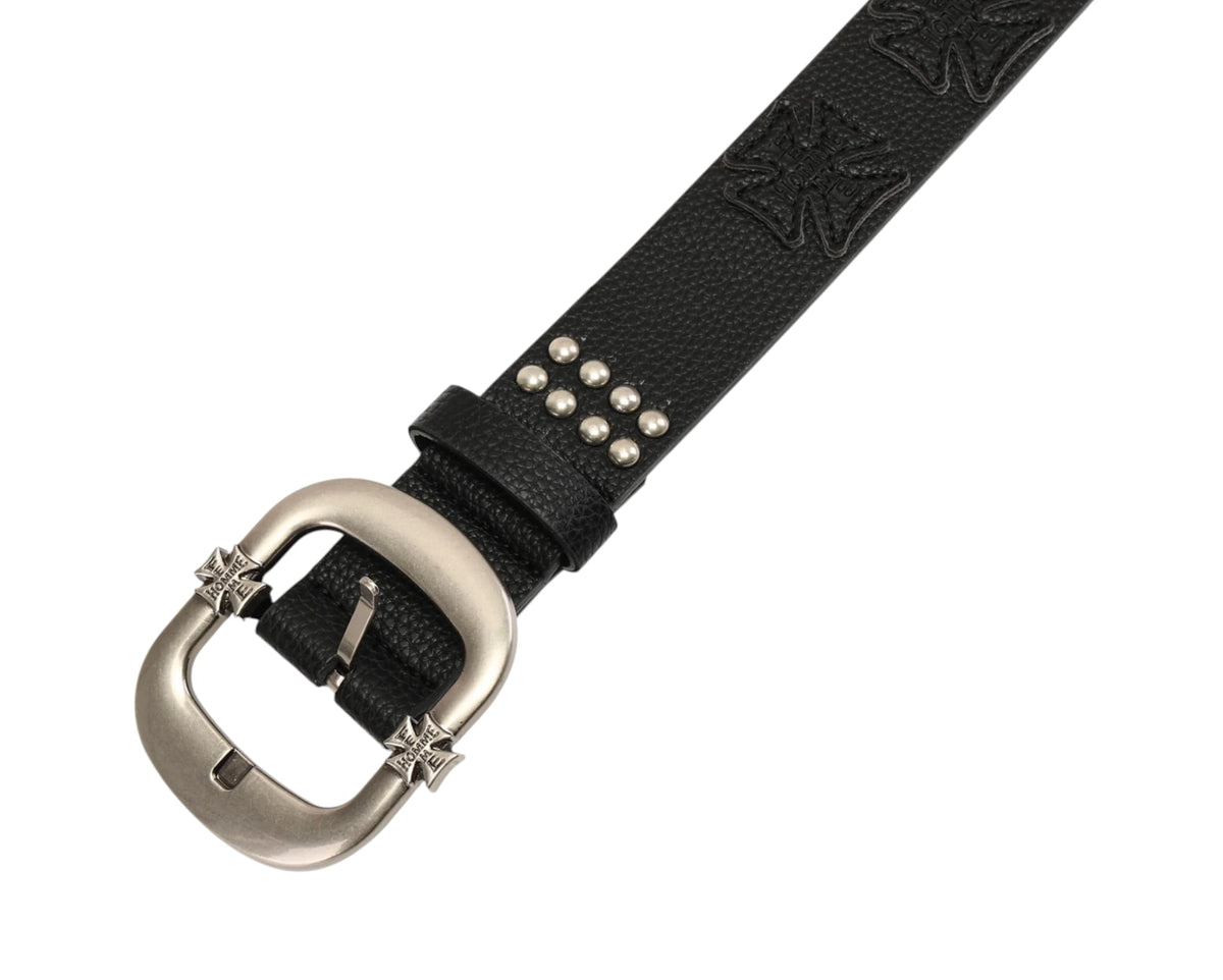 Homme + Femme Iron Patch Belt Black on Black
