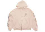 Balenciaga Metal BB Stencil Zip Up Hoodie Beige