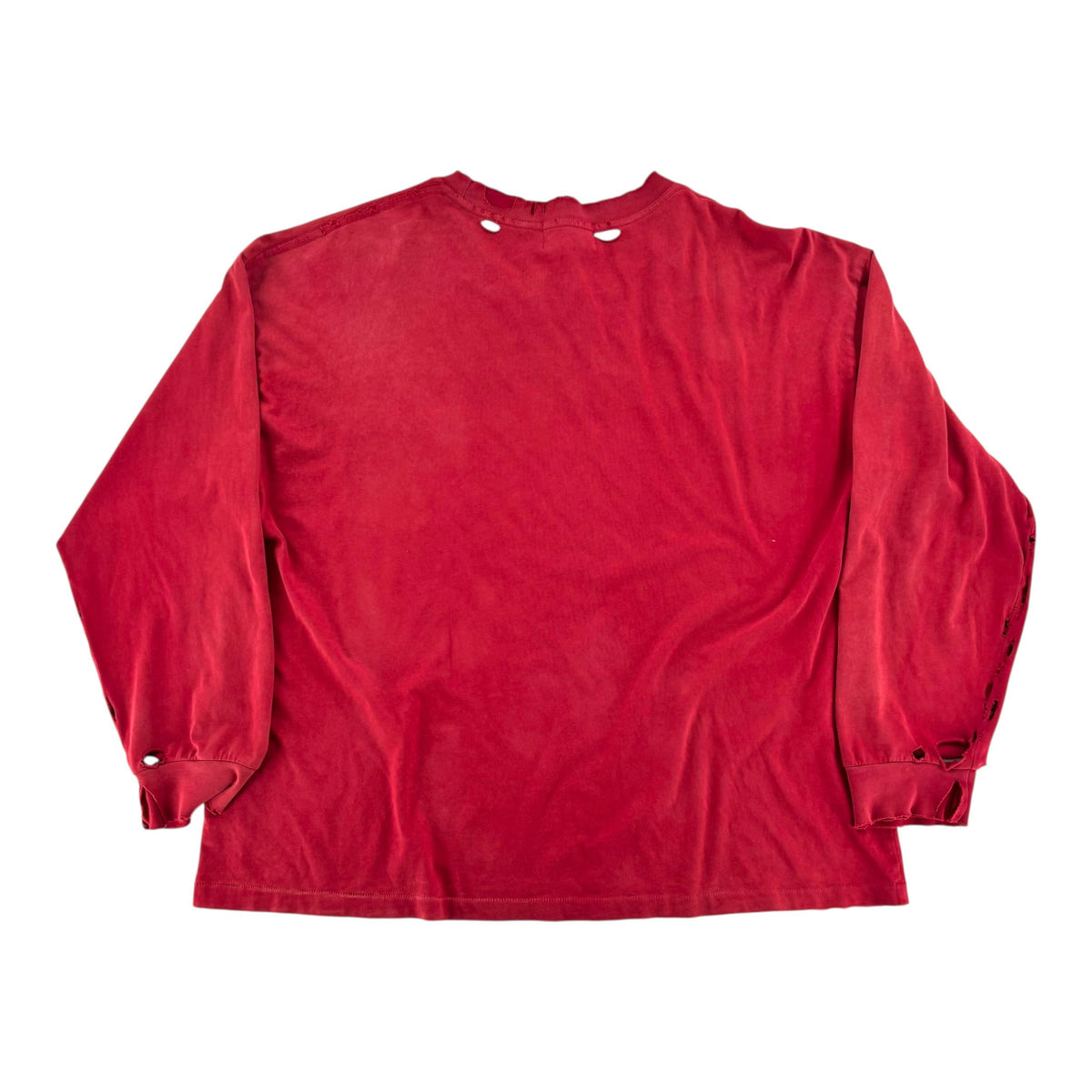 ERD Thrashed Logo Long-Sleeve Pocket T-Shirt Red