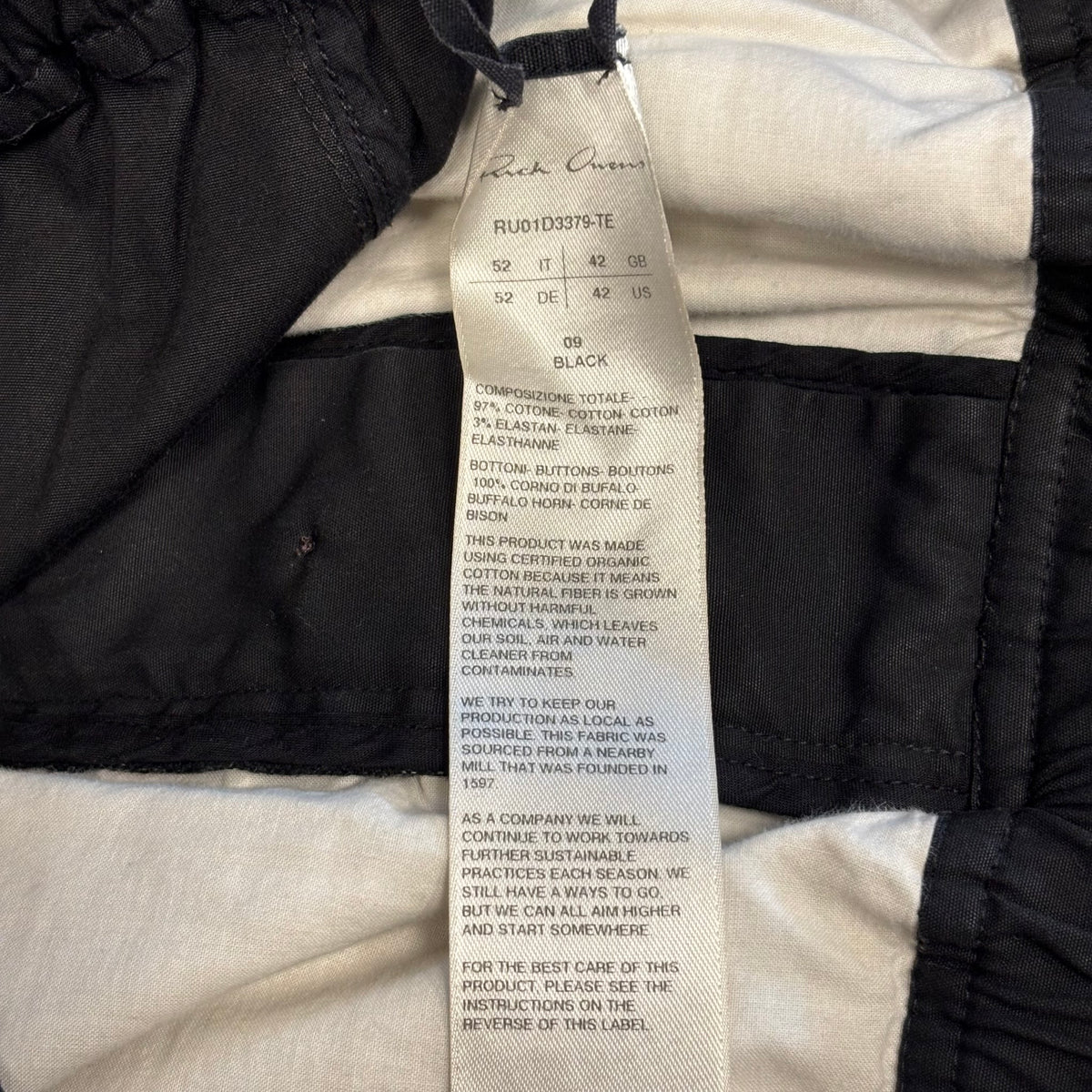 Rick Owens Cargo Cropped Pants Black