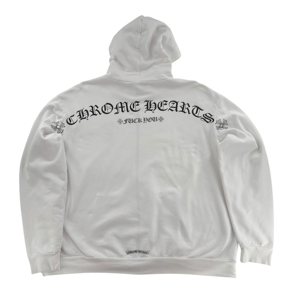 Chrome Hearts T Bar Logo F U Zip-Up Hoodie White