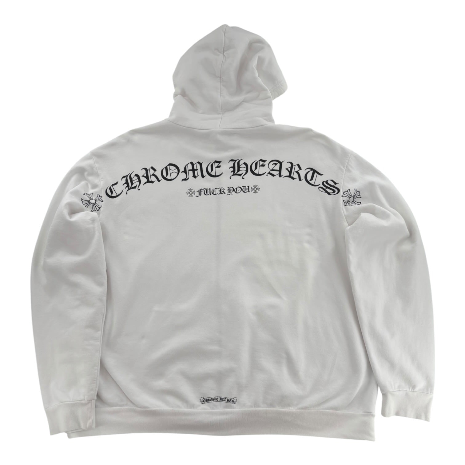 Chrome Hearts T Bar Logo F U Zip-Up Hoodie White