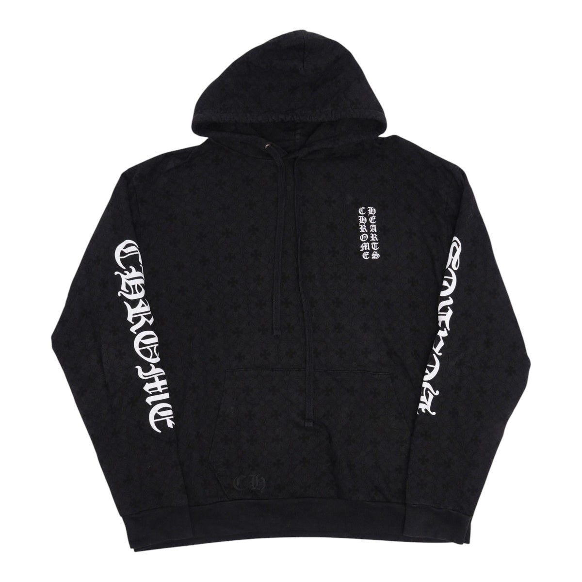 Chrome Hearts Monogram Vertical Logo Hoodie Black