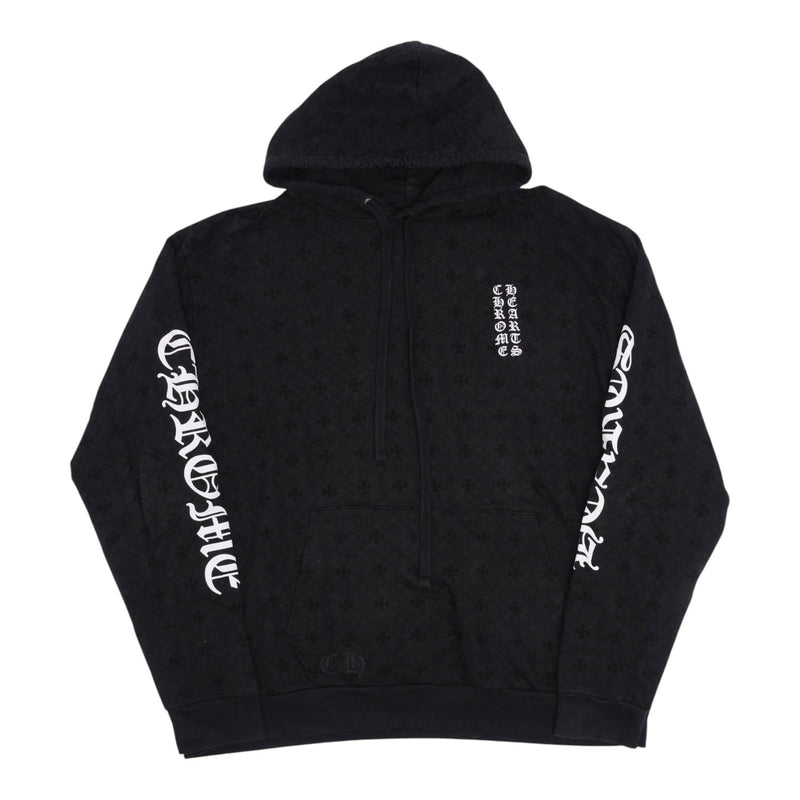 Chrome Hearts Monogram Vertical Logo Hoodie Black