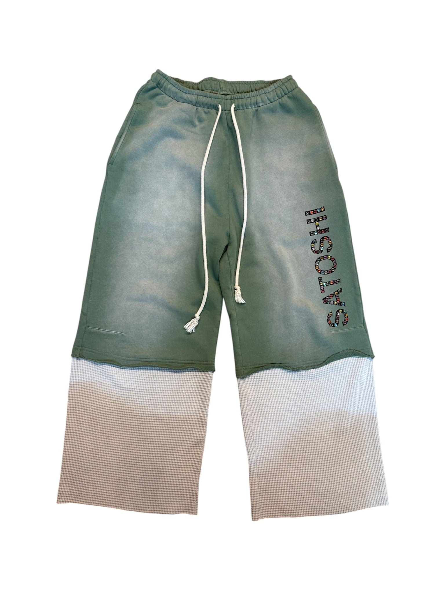 Satoshi Studded Double Layer Sweatpant Green