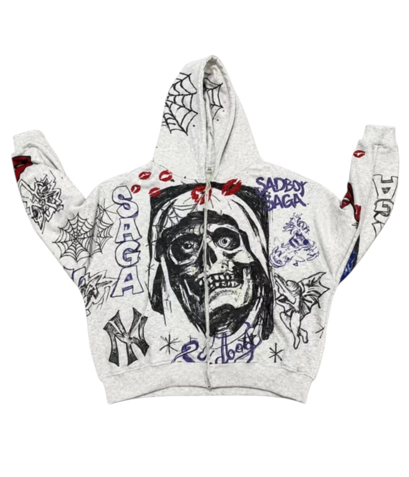 Sadboy Saga Zombie Zip Up Hoodie
