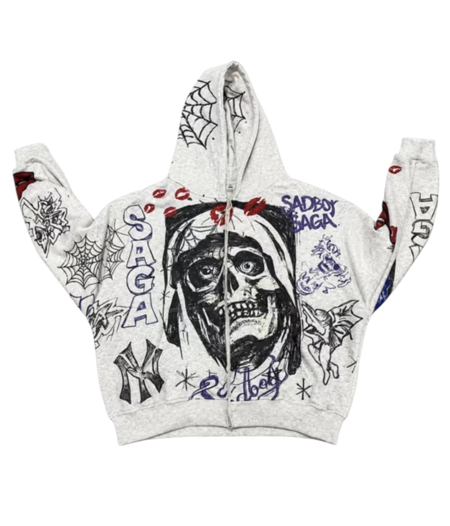 Sadboy Saga Zombie Zip Up Hoodie