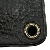 Chrome Hearts 1 Snap Fleur de Lis Button Leather Wallet Black