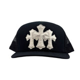 Chrome Hearts Pony Hair Cemetery Cross Patch Trucker Hat