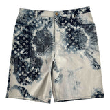 Louis Vuitton Bleached Bandana Monogram Denim Shorts Blue