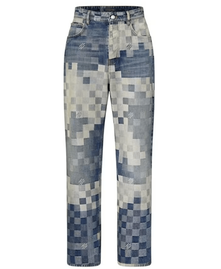 Louis Vuitton Damier Damoflage Denim Skate Pants Blue