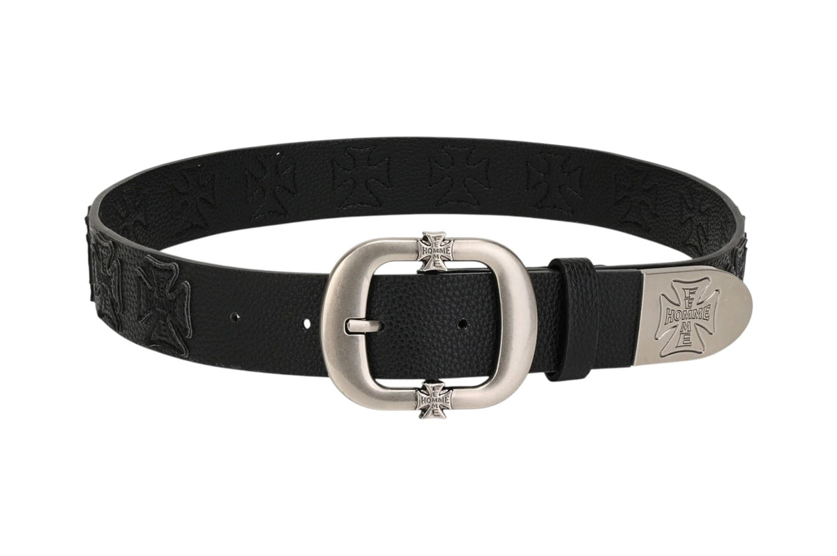 Homme + Femme Iron Patch Belt Black on Black