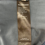 Balenciaga Distressed Logo Hoodie Blue
