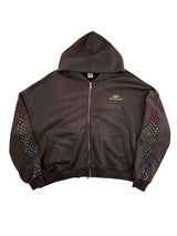 HMDD Rainbow Crystal Zip-Up Hoodie Black