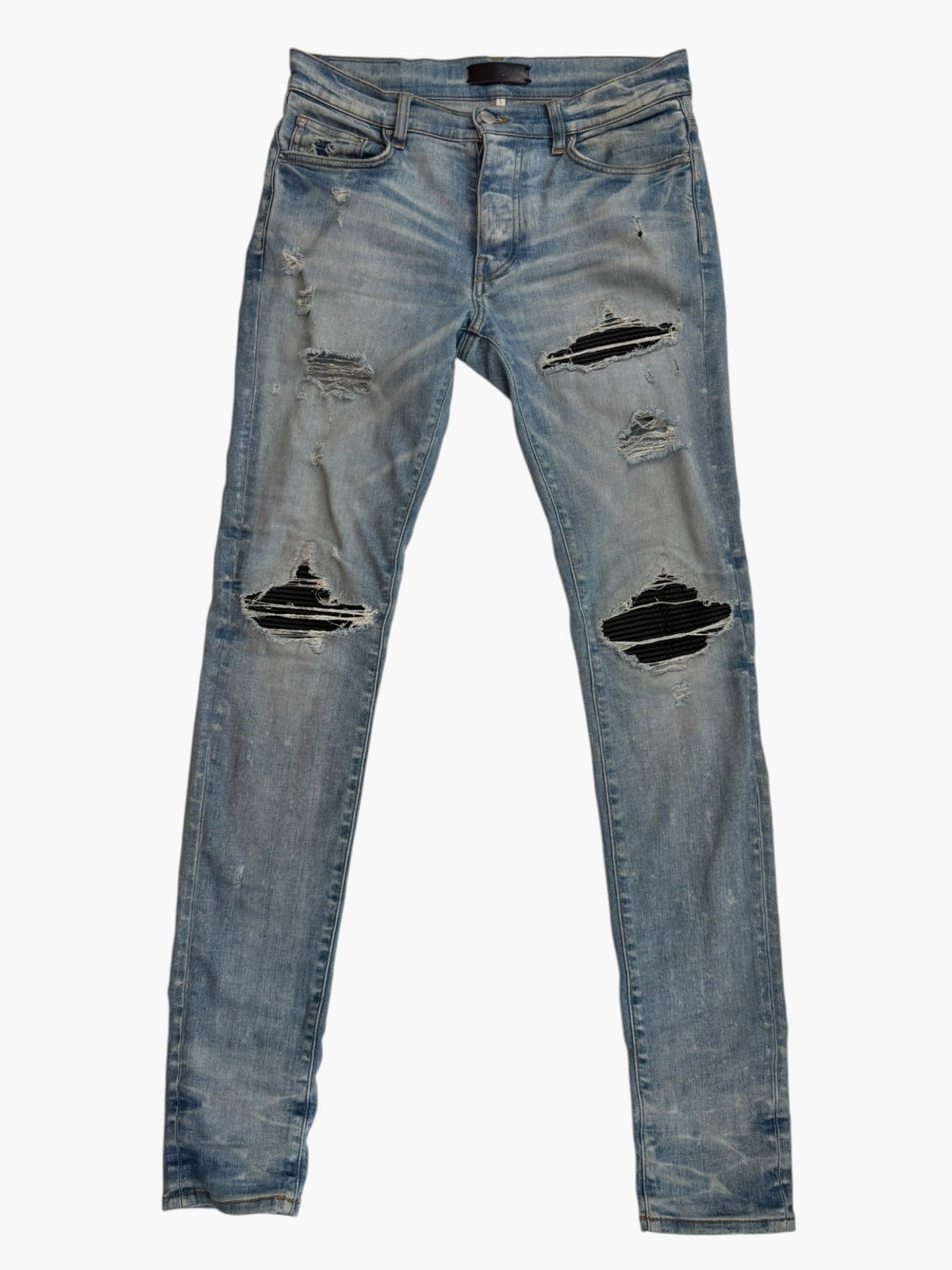 Amiri MX1 Black Ribbed Denim Light wash