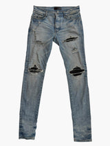 Amiri MX1 Black Ribbed Denim Light wash