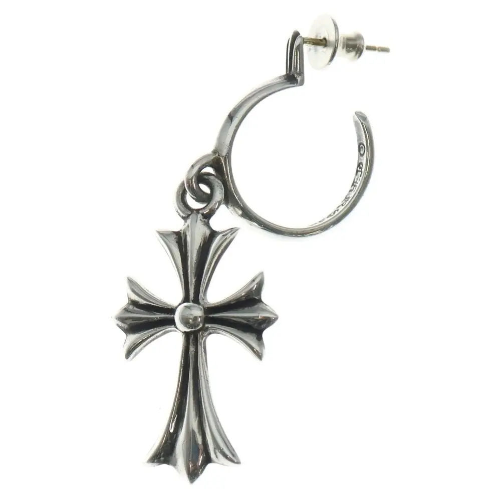 Chrome Hearts Tiny CH Cross Hoop Earring Silver