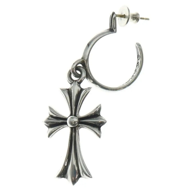 Chrome Hearts Tiny CH Cross Hoop Earring Silver