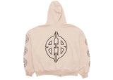 Balenciaga Metal BB Stencil Zip Up Hoodie Beige