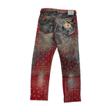 Proleta Re Art Red Multi Bandana Boro Jeans
