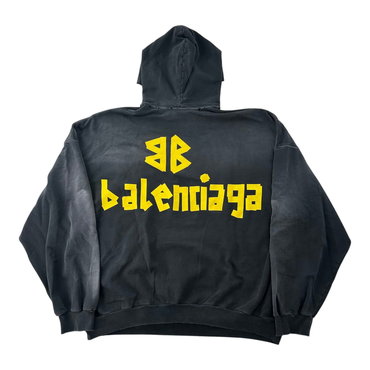 Balenciaga Tape Type Ripped Pocket Hoodie Black