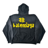 Balenciaga Tape Type Ripped Pocket Hoodie Black