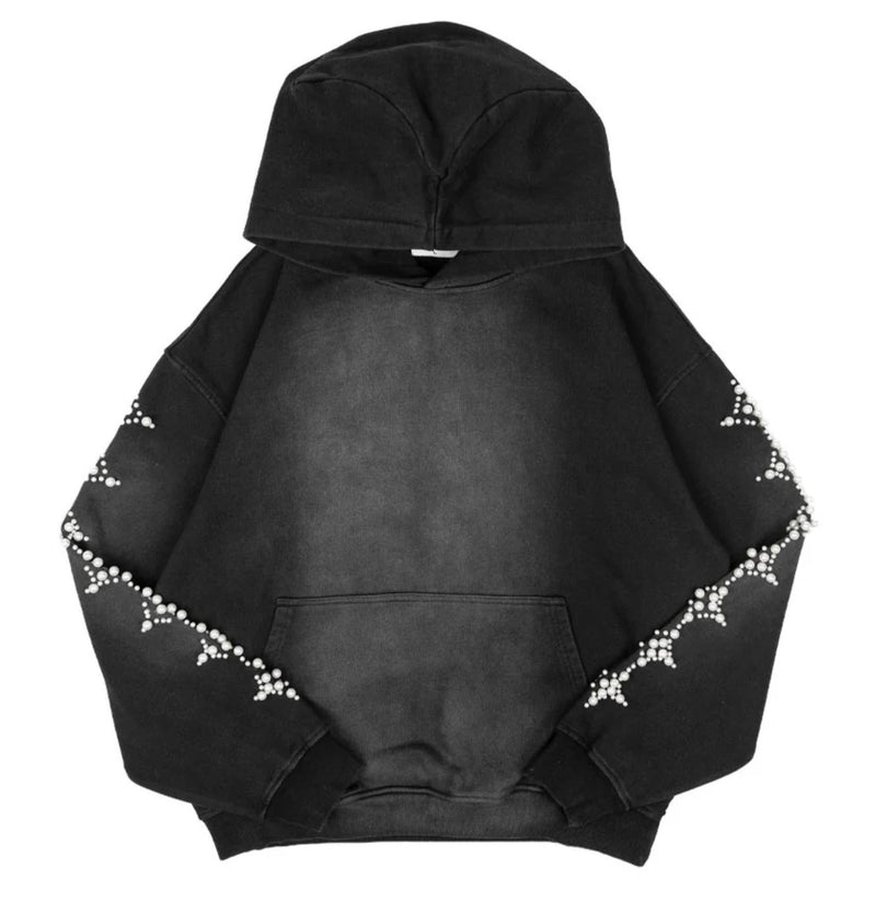 Commons Pearled Star Hoodie Vintage Black