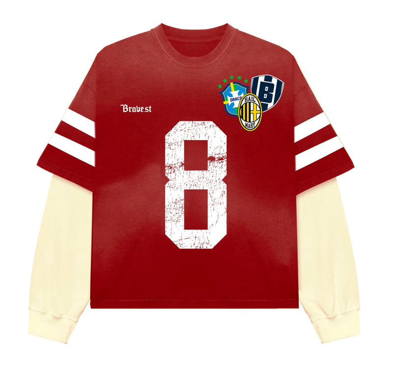 Bravest Studios Number 8 Thermal Tee Red