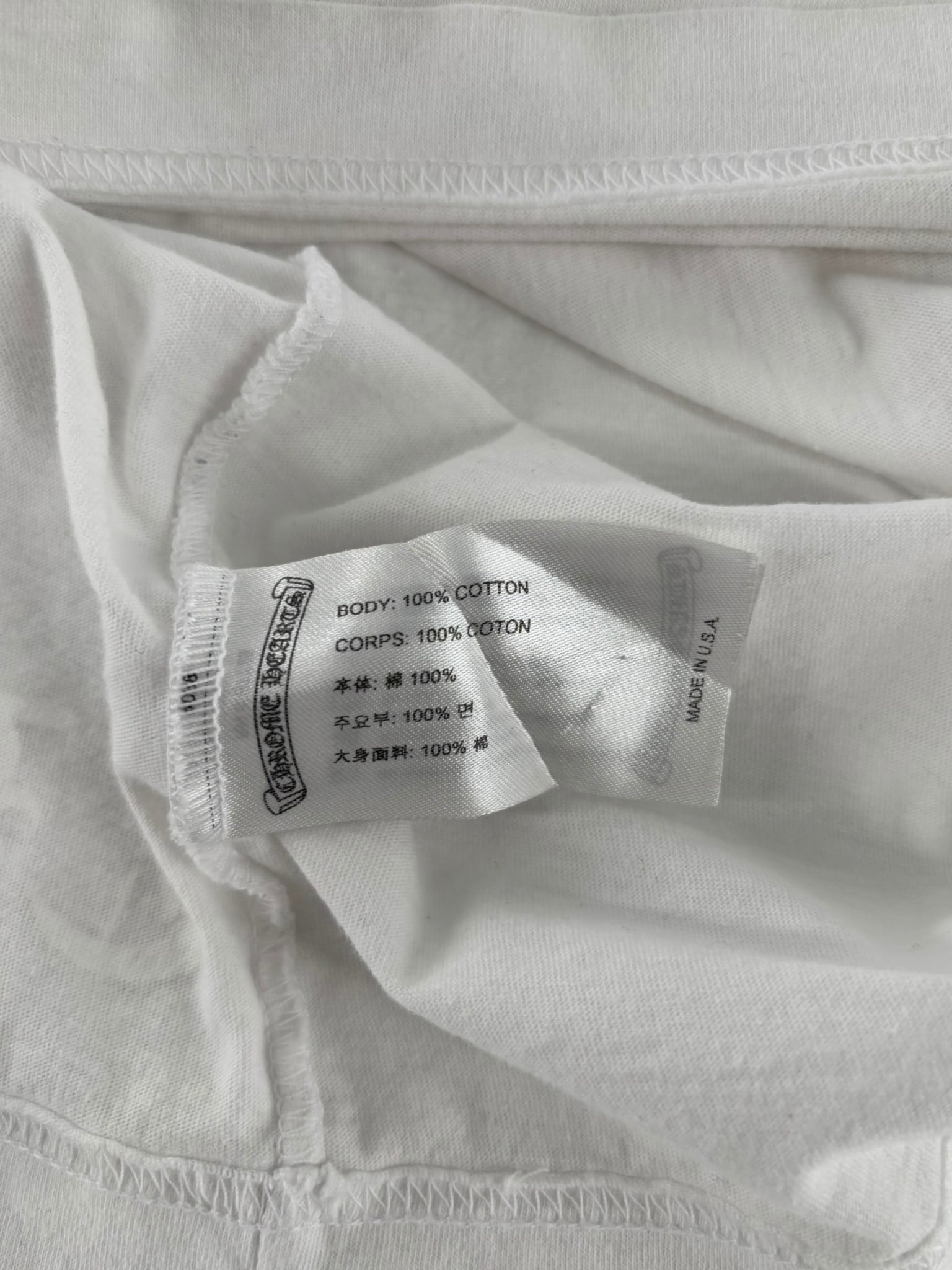 Chrome Hearts Neck Letters Logo T-shirt White