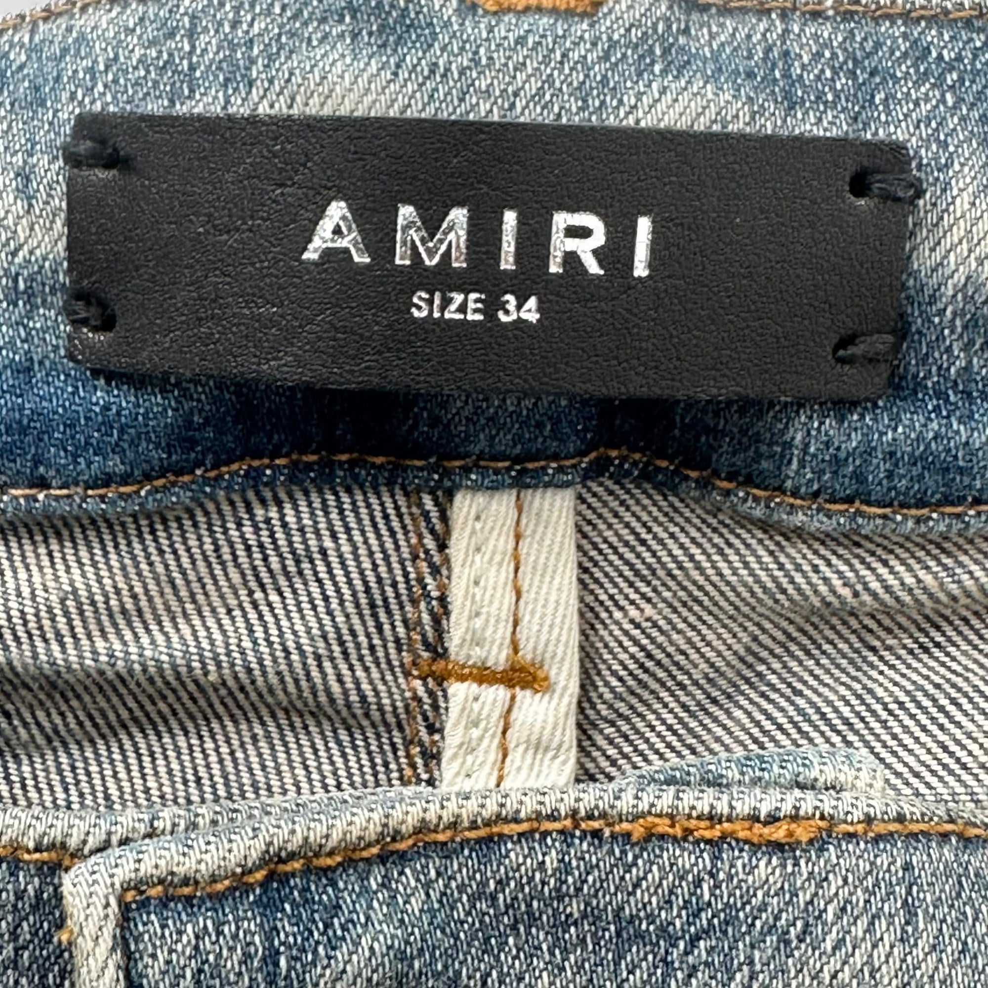 Amiri MX1 Bandana Jacquard Jeans Blue